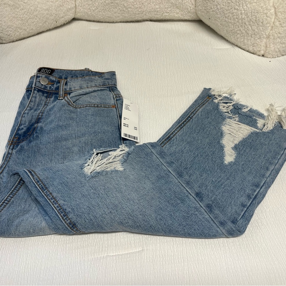 BDG Blue Slim Jeans with Distressed Details